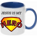 Cana culoare albastra, Jesus is my Hero!